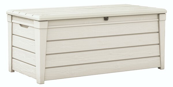 Baule da Esterno Keter Brightwood 145x69,7x60,3 cm in Resina Bianco