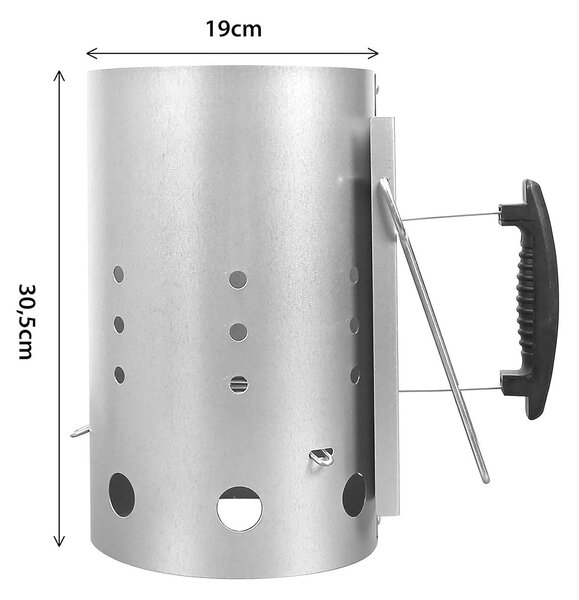 Ciminiera Accendi Carbonella in Acciaio Forato Starter C-17