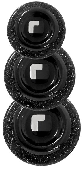 Kit 3 Coperchi Magici Antiodore Ventur Magic in Alluminio Ø24-28-32 cm Pomello Salvaspazio Nero