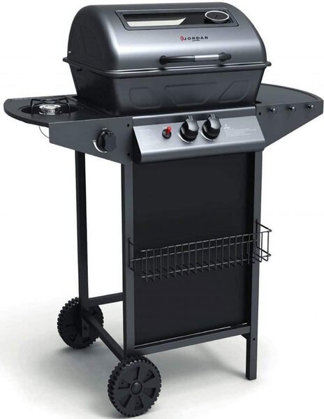 Barbecue a Gas 2,9 kw Alabama Superficie di Cottura in Pietra Lavica Nero