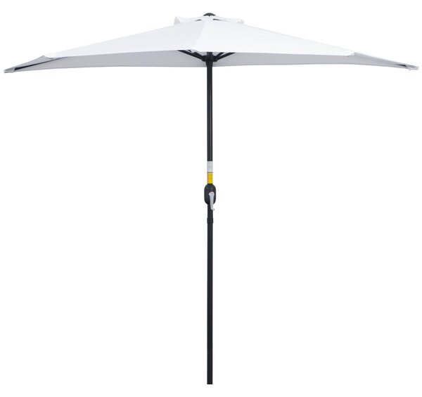 Ombrellone da Giardino a Mezzaluna 260x135x230H cm Bianco