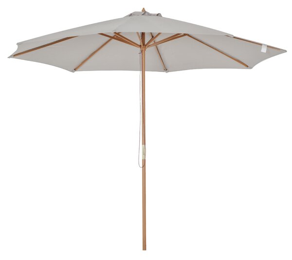 Ombrellone da Giardino Ø300x250H cm Palo in Legno e 8 Stecche Grigio