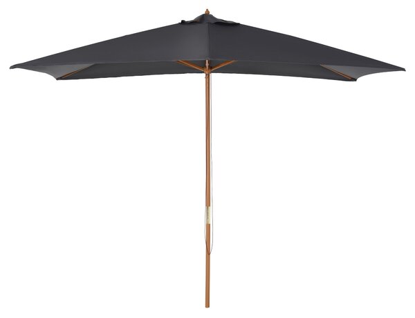 Ombrellone da Giardino 295x2x255H cm con 8 Stecche in Legno e Bambù Grigio Scuro