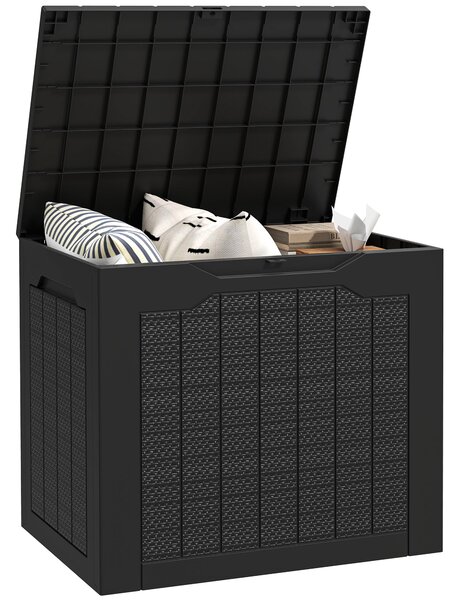Baule Porta Attrezzi da Esterno 56x41x50 cm Impermeabile Nero