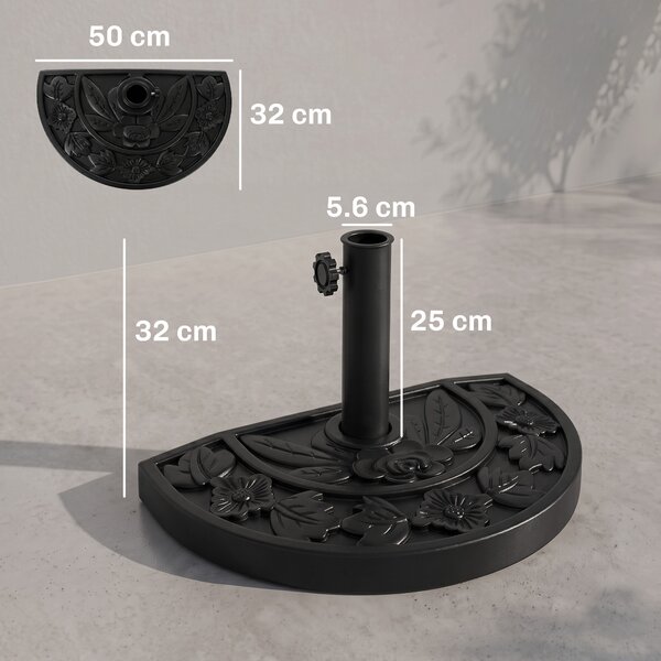 Outsunny Base per Ombrellone con Palo da 35mm / 38mm / 48mm Cemento Φ50x32x32cm|Aosom