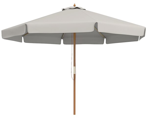 Ombrellone da Giardino Ø325x250 cm in Bambù e Poliestere Grigio