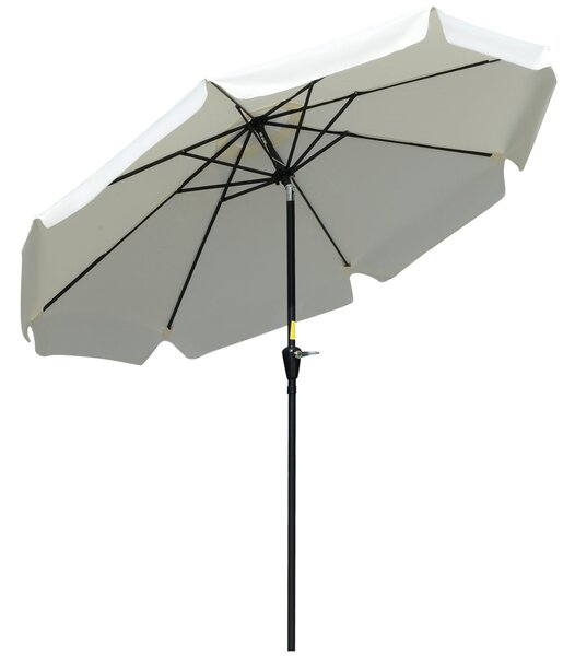 Ombrellone da Giardino Ø266x248,5 cm Inclinabile con Manovella Bianco Crema