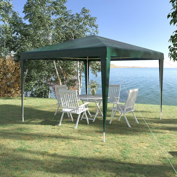 Gazebo da Giardino 293x293x252H cm Pieghevole e Portatile con Copertura Anti UV Verde
