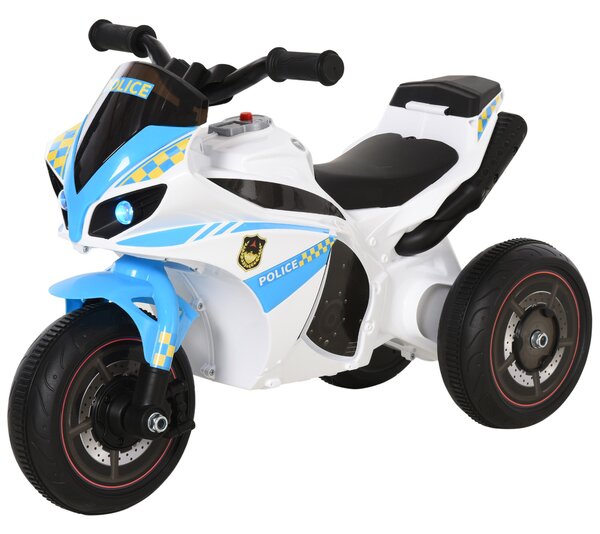 Moto a Spinta per Bambini 18-36 Mesi Cavalcabile a 3 Ruote con Musica e Fari Azzurro