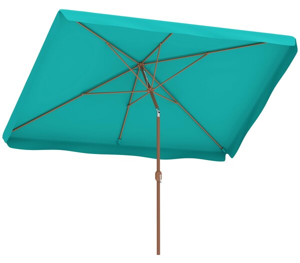 Ombrellone da Giardino 300x200x235H cm Inclinabile e Anti UV 50+ Turchese