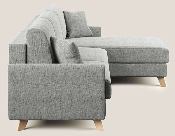 Edgar divano letto angolare in tessuto felis impermeabile T03 grigio c