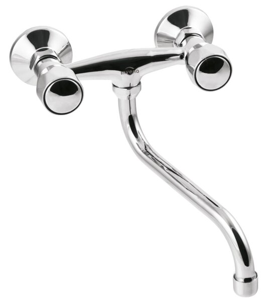 Rubinetto per lavabo a parete con bocca tipo S