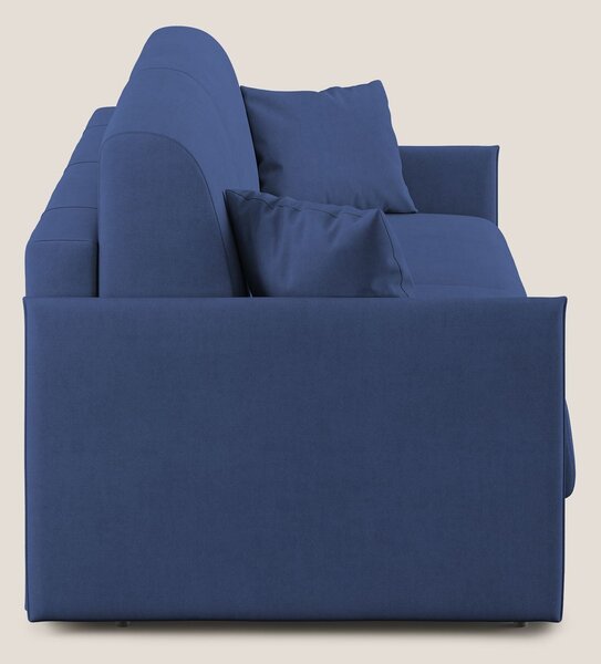 Evans Divano letto in morbido tessuto impermeabile T02 blu