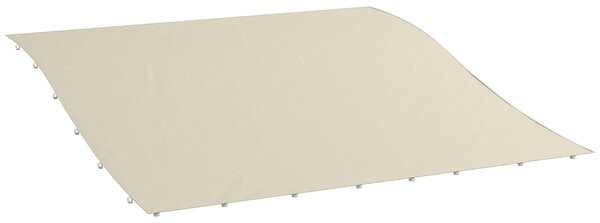 Telo Copertura per Gazebo Pergola 297x297 cm con 16 Fori di Drenaggio in Poliestere Beige