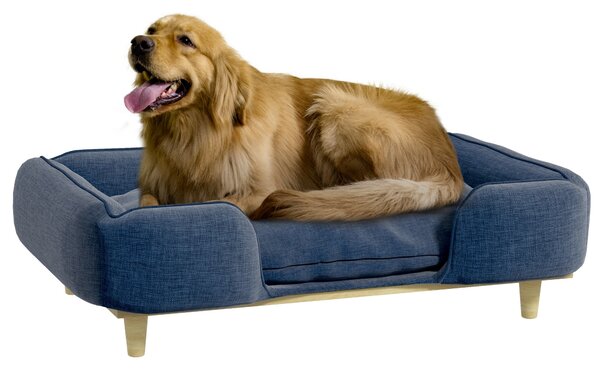 Divano per Cani Taglia Grande fino 30 kg 96x66x24 cm con Cuscino Rimovibile Blu