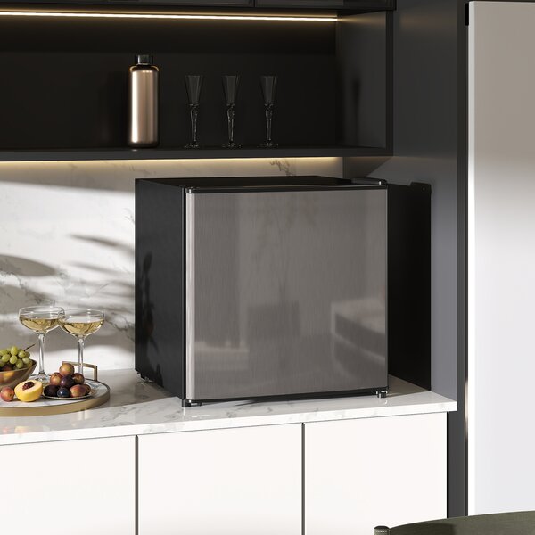 HOMCOM Mini Frigorifero da 46L con Scomparto per Ghiaccio, Porta Reversibile, Temperatura Regolabile, Argento | Aosom Italy