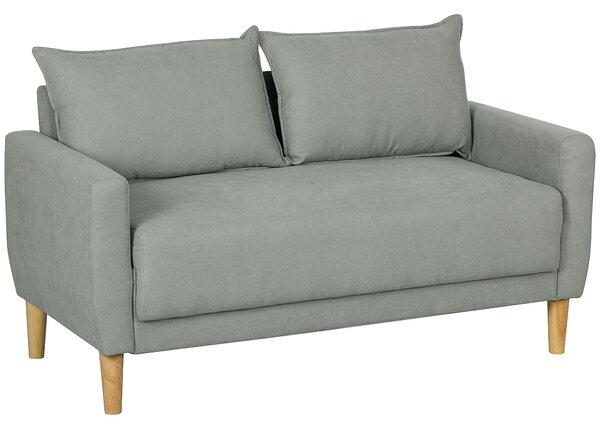 Divano 2 Posti 140x72x82 cm con Vano Contenitore Effetto Velluto Grigio