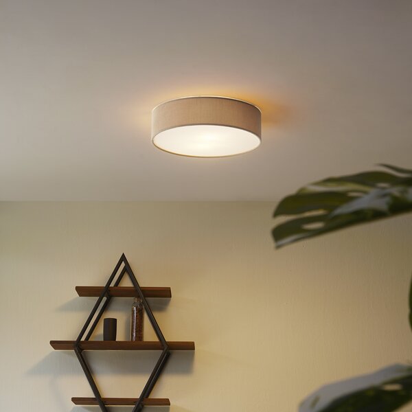 Plafoniera moderna color talpa con paralume in velluto 38cm 2 luci - Luz