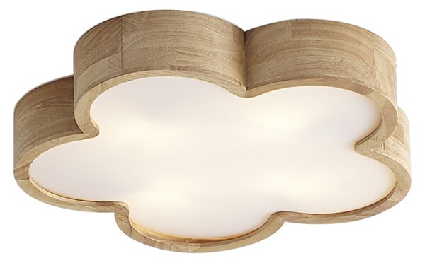 Plafoniera per bambini in legno con bianco - Lucille