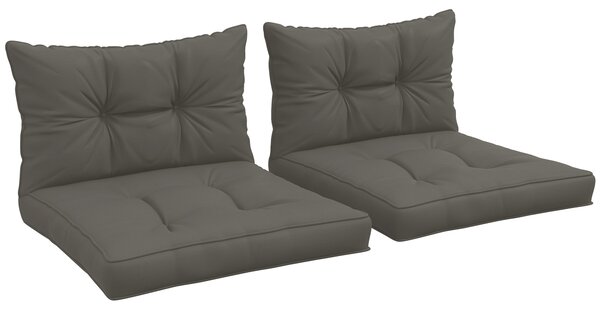 Outsunny Set di 4 cuscini per il giardino con 2 cuscini per la seduta e 2 cuscini per lo schienale, poliestere, grigio antracite