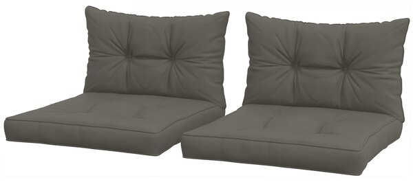 Outsunny Set di 4 cuscini per il giardino con 2 cuscini per la seduta e 2 cuscini per lo schienale, poliestere, grigio antracite