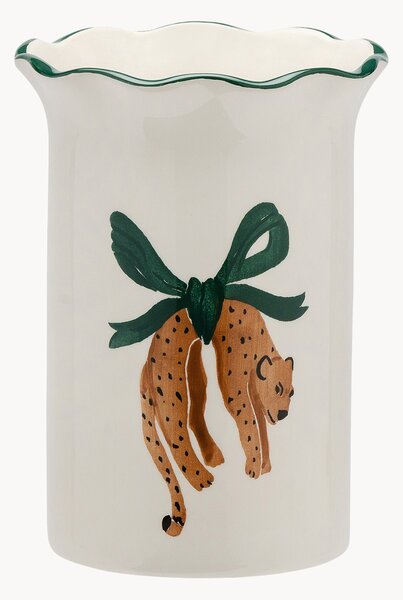 Vaso dipinto a mano Leopard, alt. 21 cm