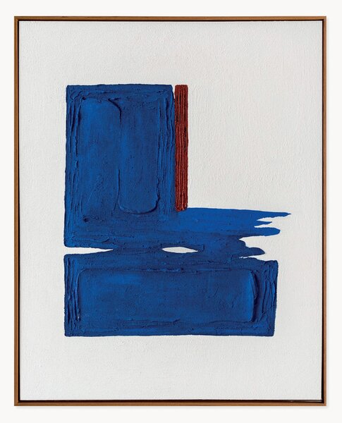 Quadro dipinto a mano con cornice in legno Snorkel Blue