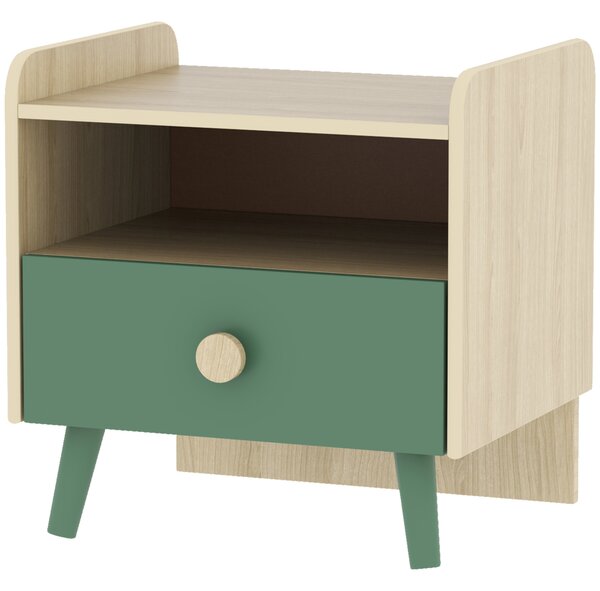 AIYAPLAY Comodino per bambini tavolino per bambini con cassetto e nicchia, piccolo tavolino in legno per camera dei bambini