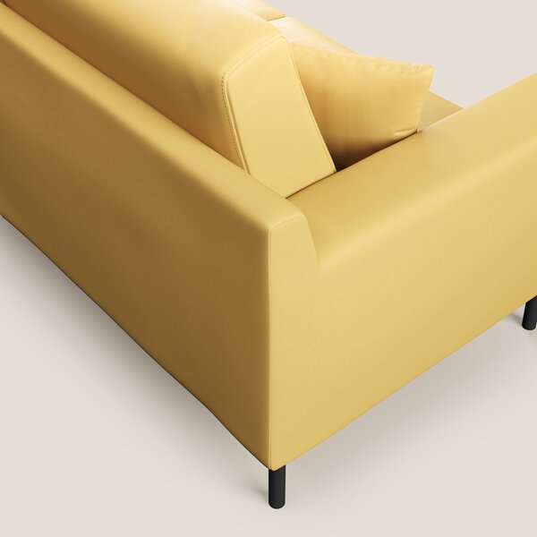 Uranio divano moderno lineare in Ecopelle impermeabile T04 giallo