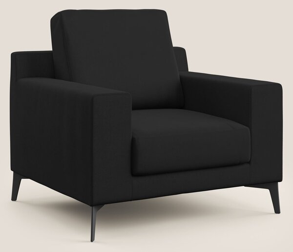 Prestige poltroncina moderna in microfibra smacchiabile T11 nero