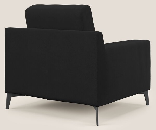 Prestige poltroncina moderna in microfibra smacchiabile T11 nero
