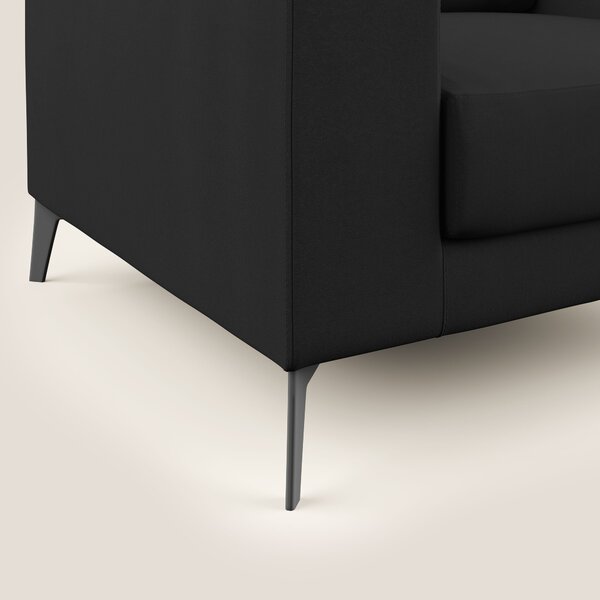 Prestige poltroncina moderna in microfibra smacchiabile T11 nero