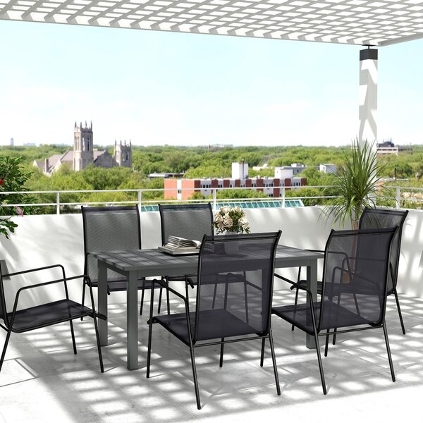 Tavolo da Giardino Allungabile Meccanismo a Farfalla 160-220x90x73 cm per 6-8 Persone in Alluminio Grigio
