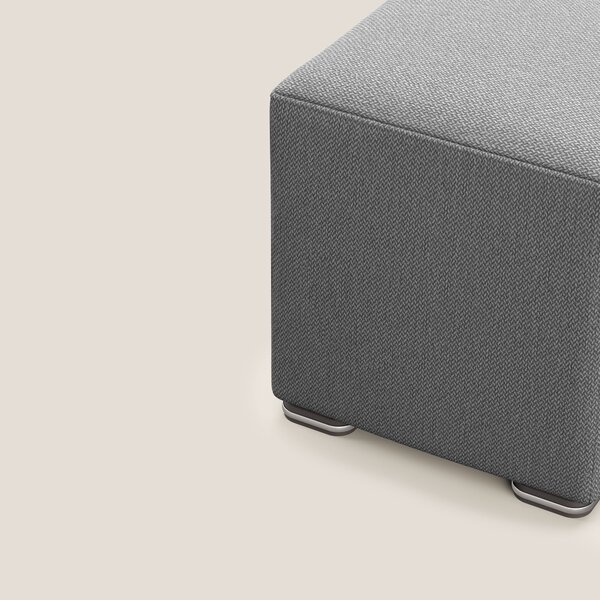 Cube pouf in tessuto morbido smacchiabile T05 antracite
