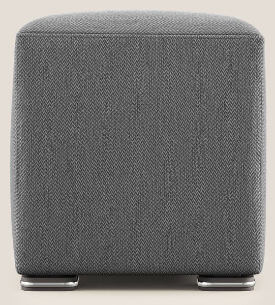 Cube pouf in tessuto morbido smacchiabile T05 antracite