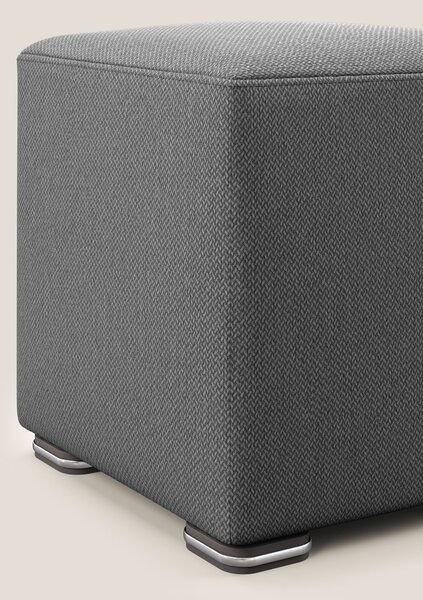 Cube pouf in tessuto morbido smacchiabile T05 antracite