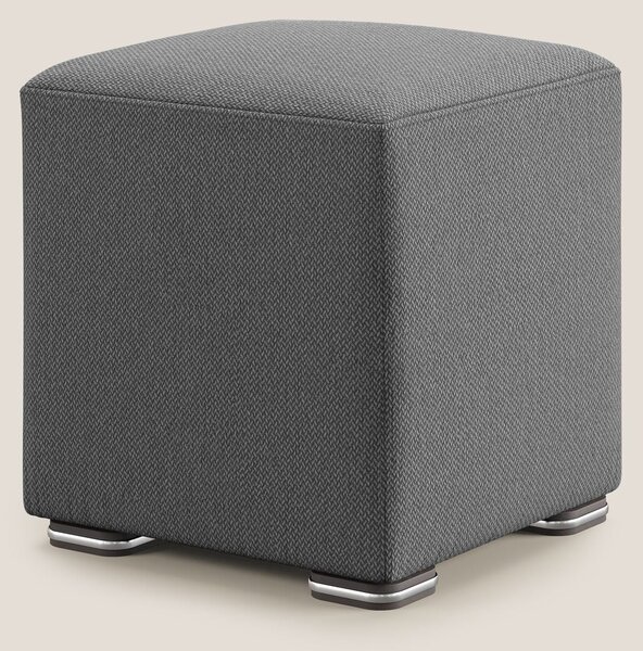 Cube pouf in tessuto morbido smacchiabile T05 antracite