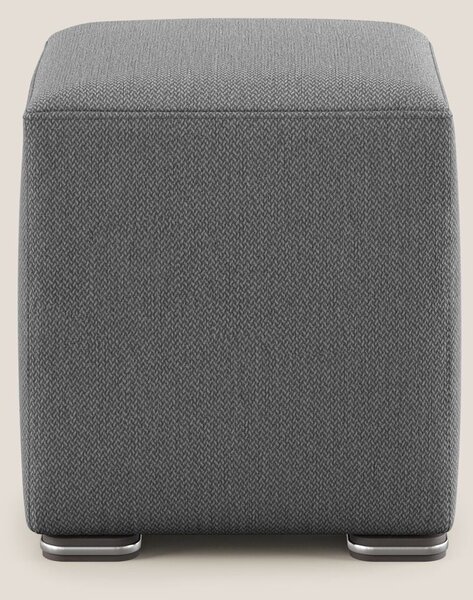 Cube pouf in tessuto morbido smacchiabile T05 antracite