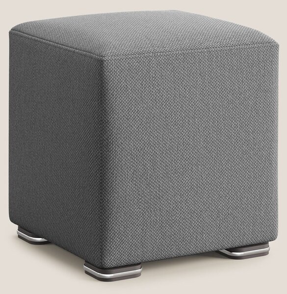 Cube pouf in tessuto morbido smacchiabile T05 antracite