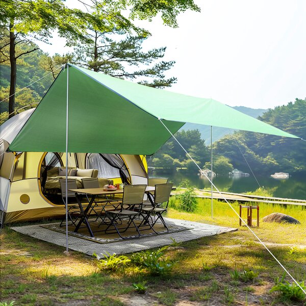 Tenda da Sole Portatile 3x3 m Impermeabile Verde
