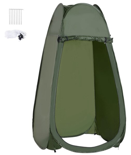 Tenda da Doccia Pop Up Impermeabile 100x100x185 cm in Poliestere Verde Militare