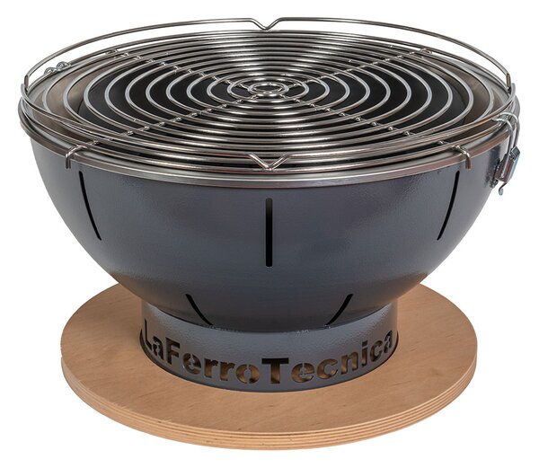 Barbecue a Carbonella Ø41x25 cm Smile in Acciaio Grigio Martellato