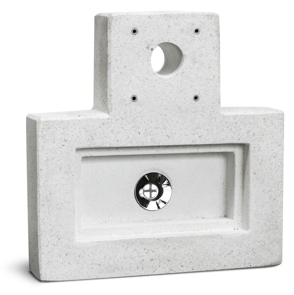 Base con Vasca Rettangolare 40x40x8 cm per Fontane in Cemento Levigato Bianco