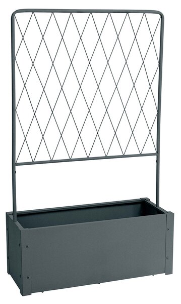 Fioriera Bifacciale con Grigliato per Rampicanti 75x30x126 cm in Metallo Verdemax Antracite