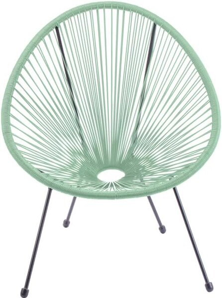 Poltrona da Giardino 72x77,5x85 cm Scooby in Acciaio e PE Verde