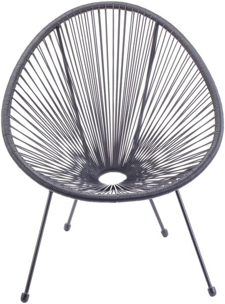 Poltrona da Giardino 72x77,5x85 cm Scooby in Acciaio e PE Grigio