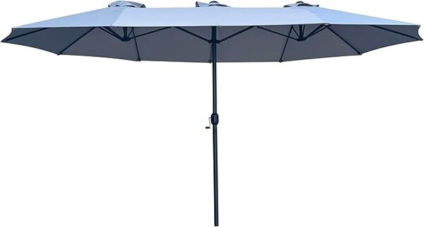 Ombrellone da Giardino 450x270A cm Trio in Acciaio e Poliestere Grigio