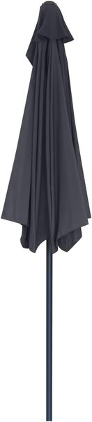 Ombrellone da Giardino Ø270x230A cm Half in Metallo e Poliestere Antracite