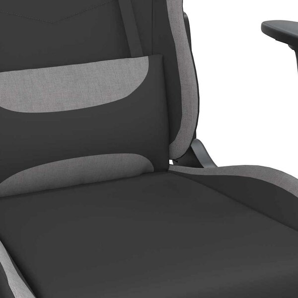 VidaXL Sedia da gioco in tessuto nero e grigio chiaro