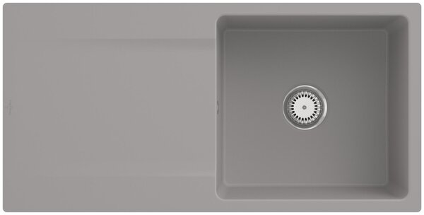 Lavello Villeroy&Boch con scolapiatti a sinistra, Siluet 60 Flat Fossil 980x490 mm, incl. set di scarico con comando manuale